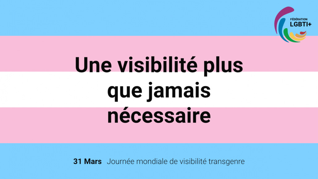 Visuel du communiqué pour la Journée mondiale de visibilité transgenre 2023