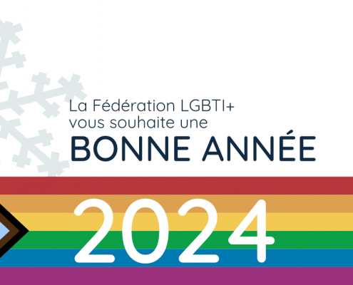 Visuel pour les voeux 2024 de la Fédération LGBTI+